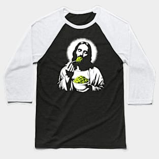Jesus Christ Eating Guacamole Avocado Baseball T-Shirt